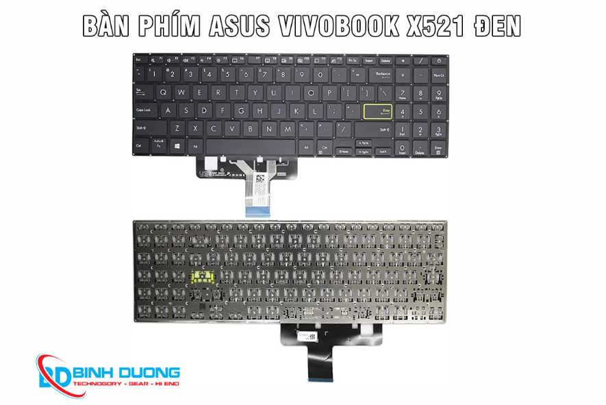 Bàn phím laptop Asus Vivobook X521, X521FA, X521FL đen