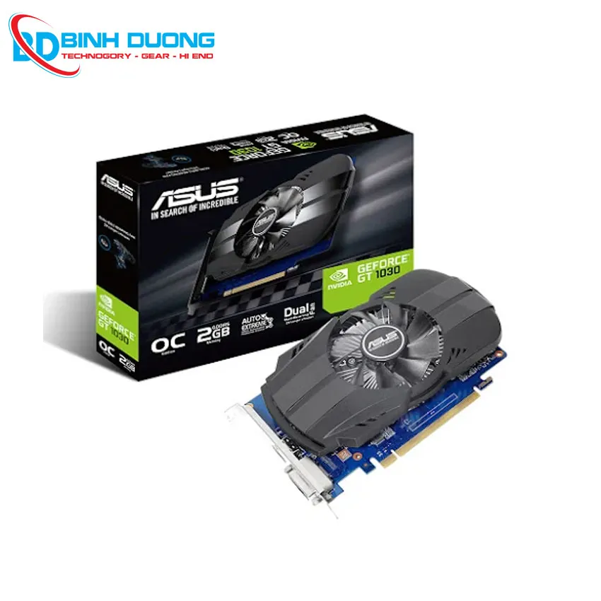 Card màn hình ASUS PH-GT1030-O2G (2GB GDDR5, 64-bit, DVI+HDMI)