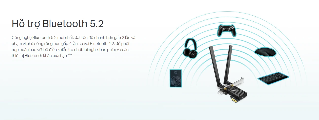 Tích hợp Bluetooth 5.2 hiện đại nhất