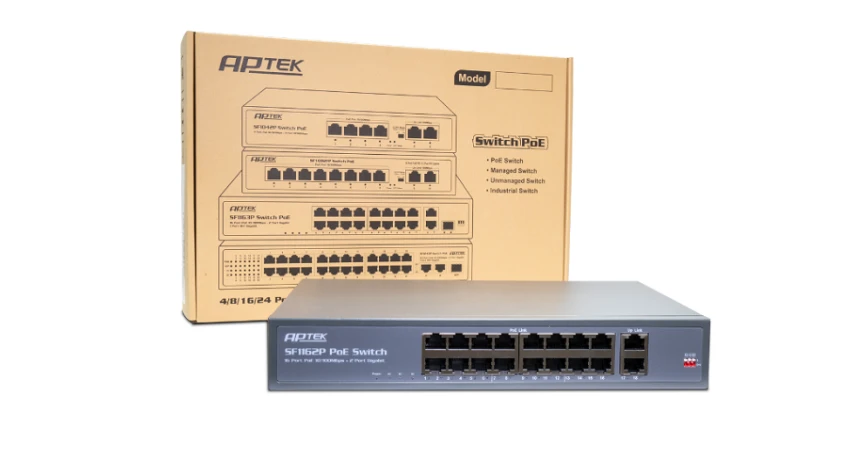 Với 16 cổng hỗ trợ PoE chuẩn IEEE 802.3af/at