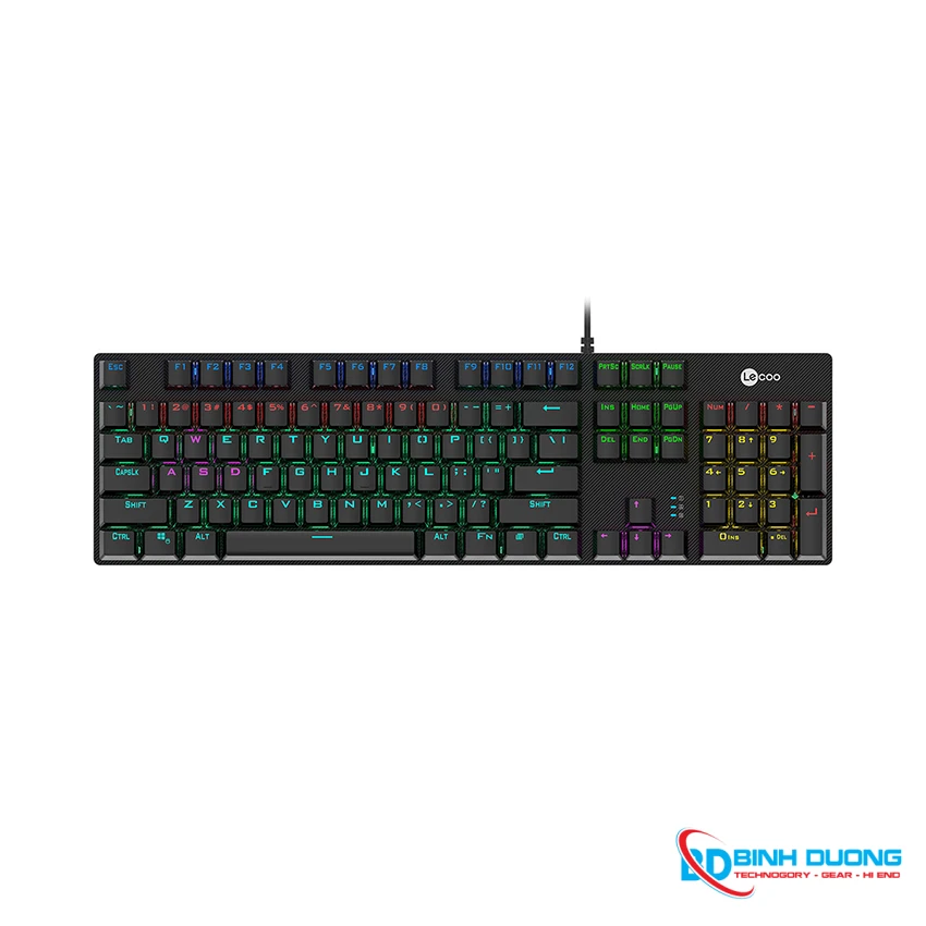 Bàn Phím Cơ Gaming Lecoo KG1101 RGB đen Blue SW (USB) - Chi tiết 2