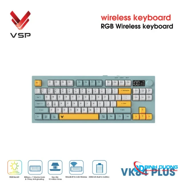 Bàn Phím Giả Cơ Không Dây VSP VK84 Plus - Chi tiết 2