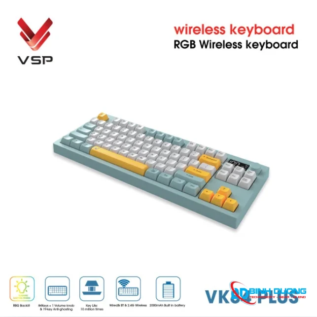 Bàn Phím Giả Cơ Không Dây VSP VK84 Plus - Chi tiết 3
