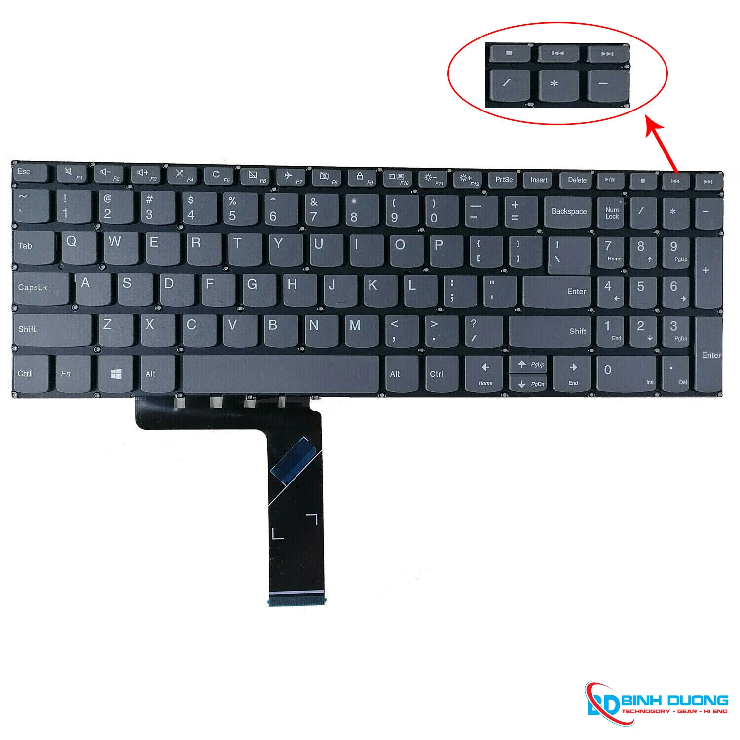 Bàn phím laptop Lenovo Ideapad 320-15IKB, 320-15ISK - Không nút nguồn