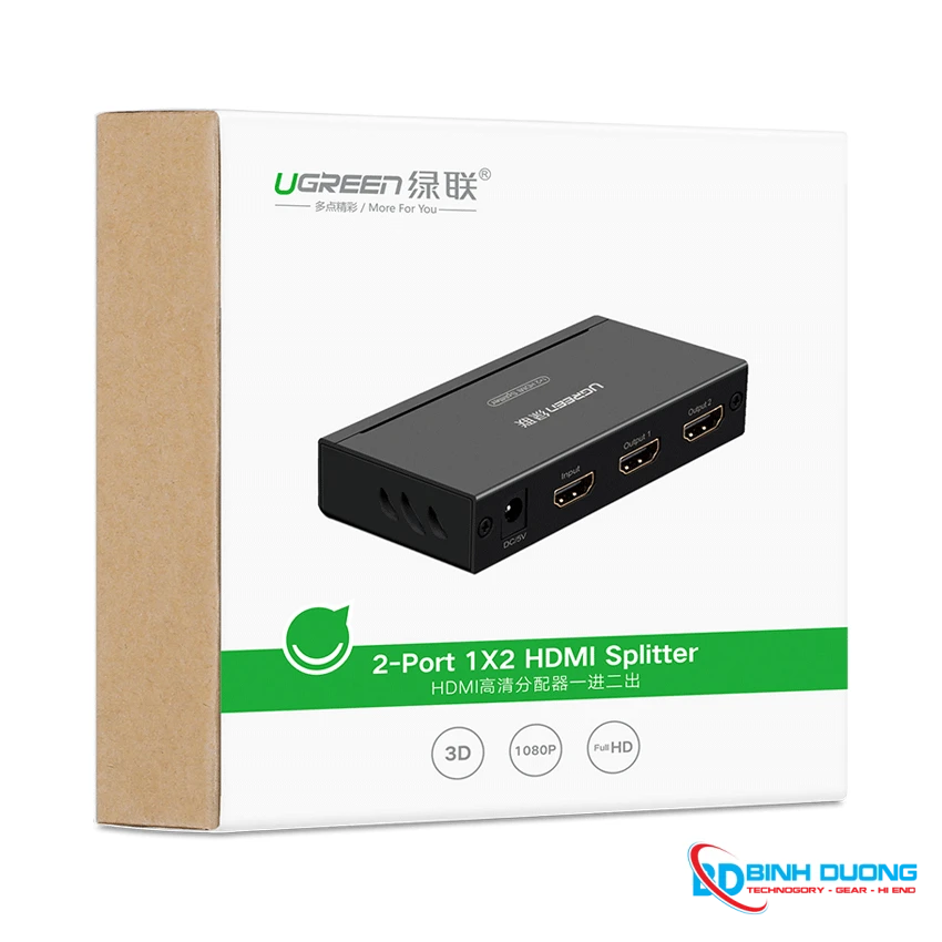 Bộ chia cổng HDMI 1 ra 2 Hỗ trợ Full HD Chính hãng Ugreen 40201
