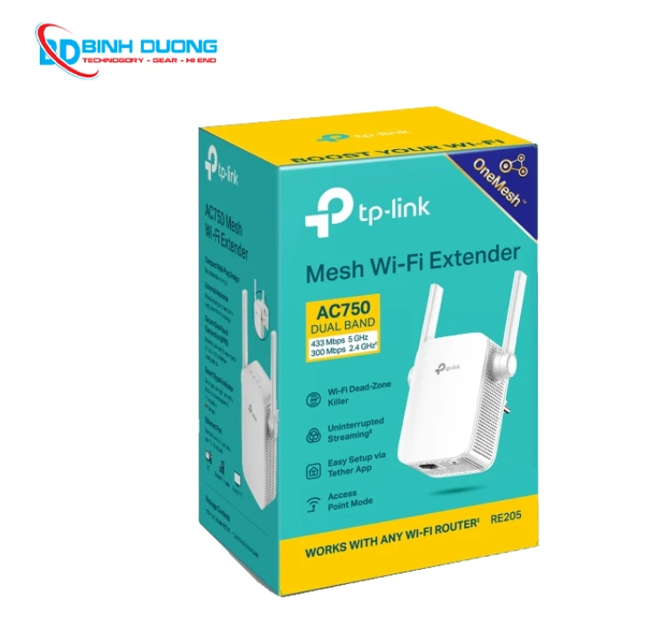 BỘ MỞ RỘNG SÓNG WI-FI RE205 MESH AC750