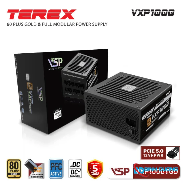 Bộ Nguồn Máy Tính VSP TEREX VXP1000TGD (1000W / 80 Plus Gold / Full Modular / ATX 3.0 / PCIe 5.0) - Chi tiết 3