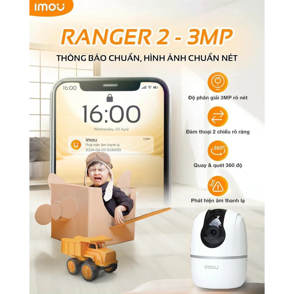 CAMERA WIFI IMOU IPC-A32EP-L 3MP ( TRONG NHA XOAY 360 DO ) - Chi tiết 2