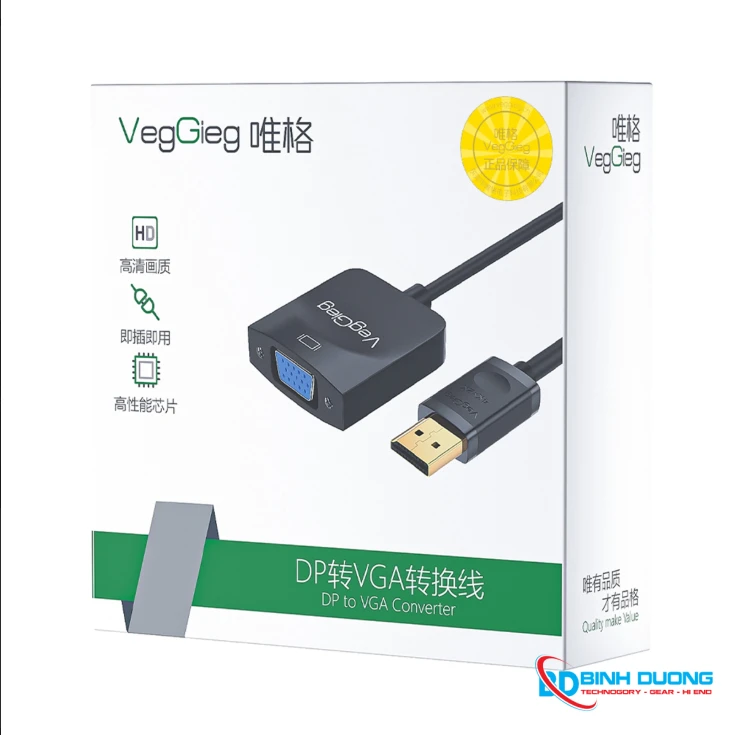 Cáp chuyển DisplayPort to VGA VEGGIEG V-Z615