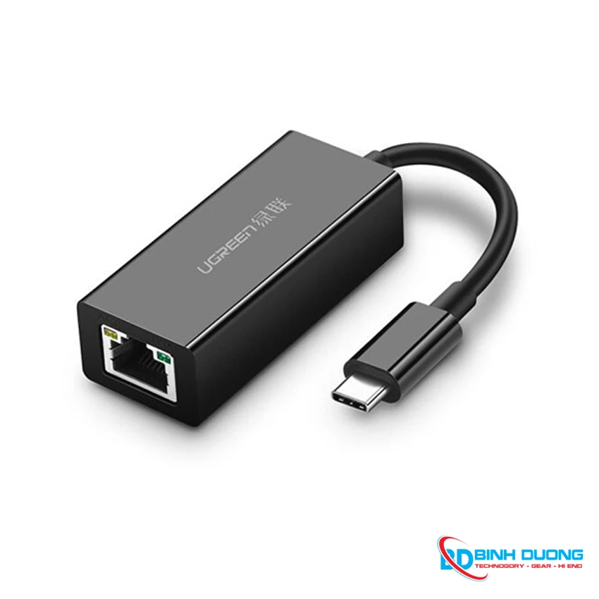 Cáp chuyển đổi USB Type-C to Lan 10/100/1000Mbps RJ45 dài 15cm Ugreen 50307