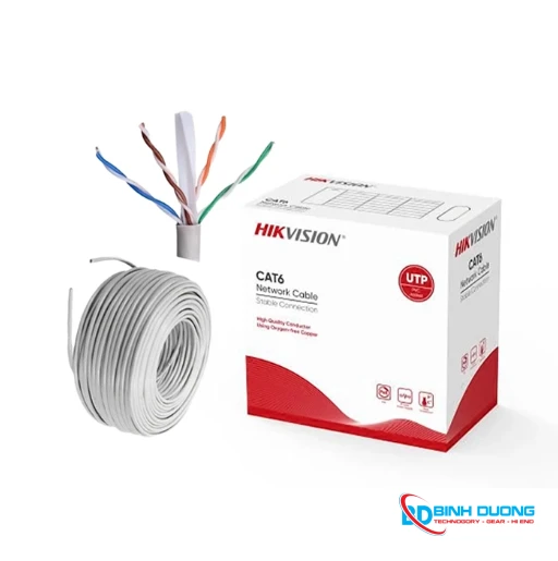 Cáp mạng HIK CAT 6E UTP DS-1LN6UZC0 ( ĐK 0.5mm) Đồng 305M (Màu Xám)