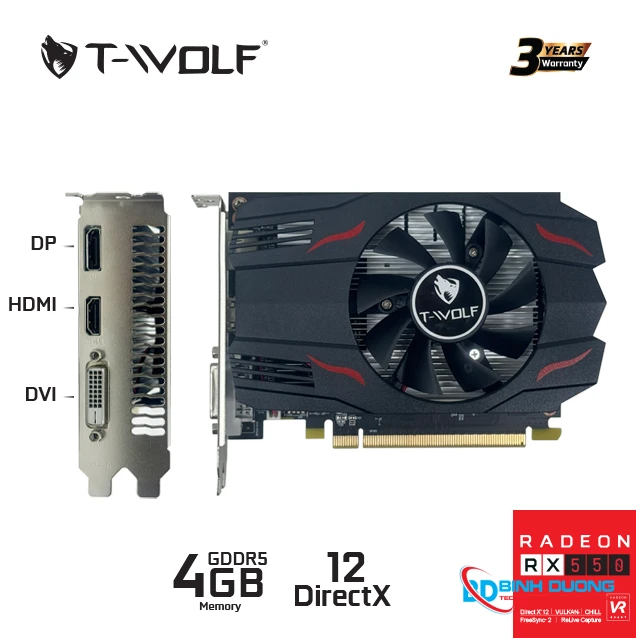 Card màn hình T-WOLF RX 550 4GB GDDR5 - Chi tiết 2