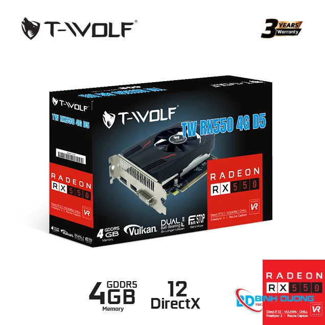 Card màn hình T-WOLF RX 550 4GB GDDR5 - Chi tiết 4