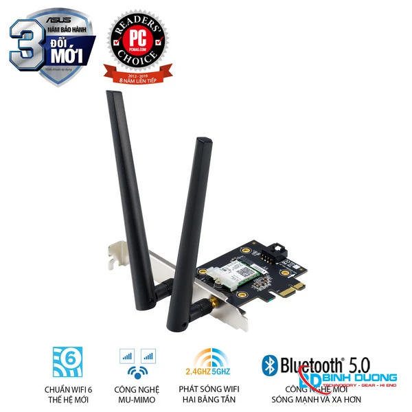 Card mạng Wifi 6 PCI Asus PCE-AX3000 Chuẩn AX3000