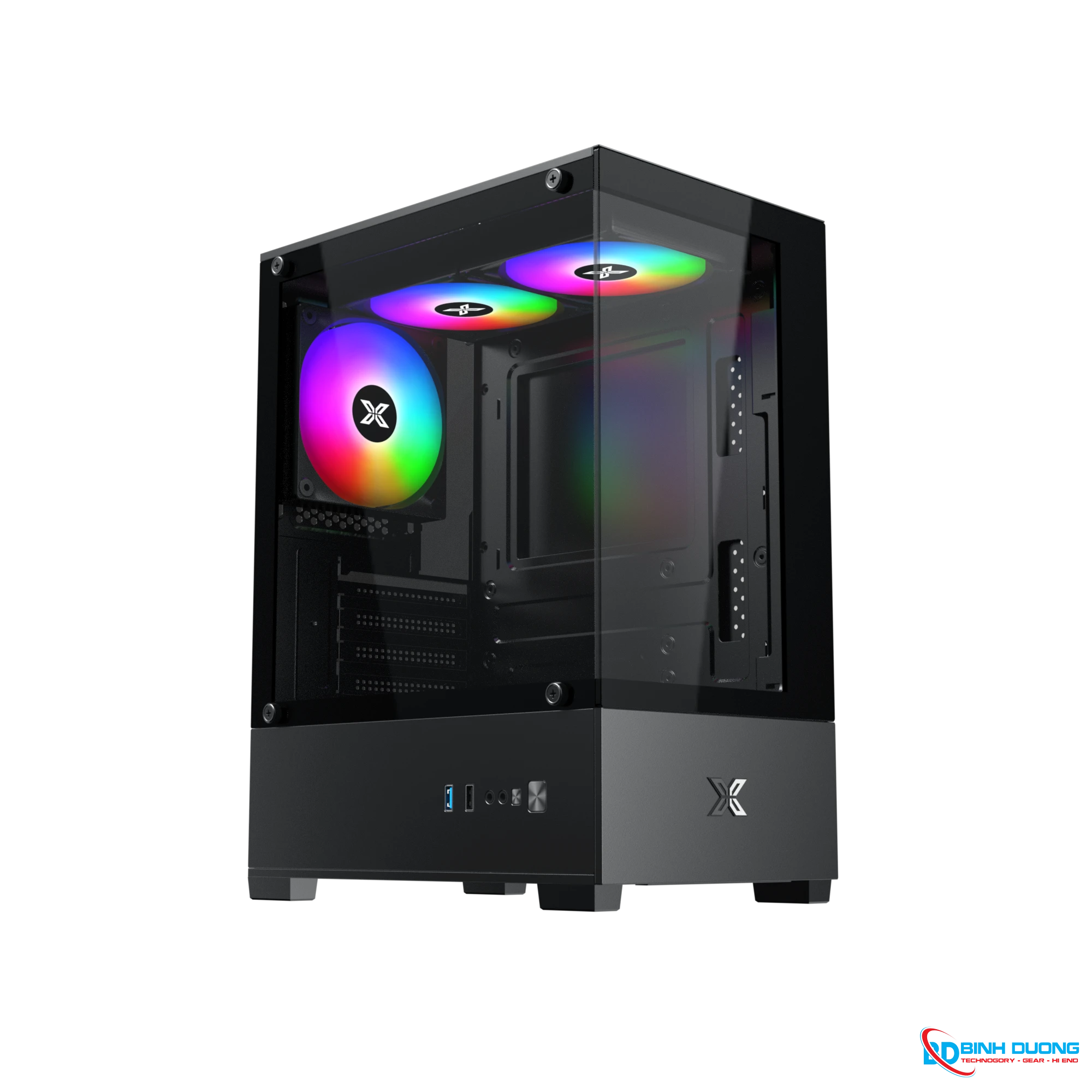 Case Xigmatek View III 3F (3 Fan RGB)_EN90526 (M-ATX, Sẵn 3 fan RGB, Màu đen)