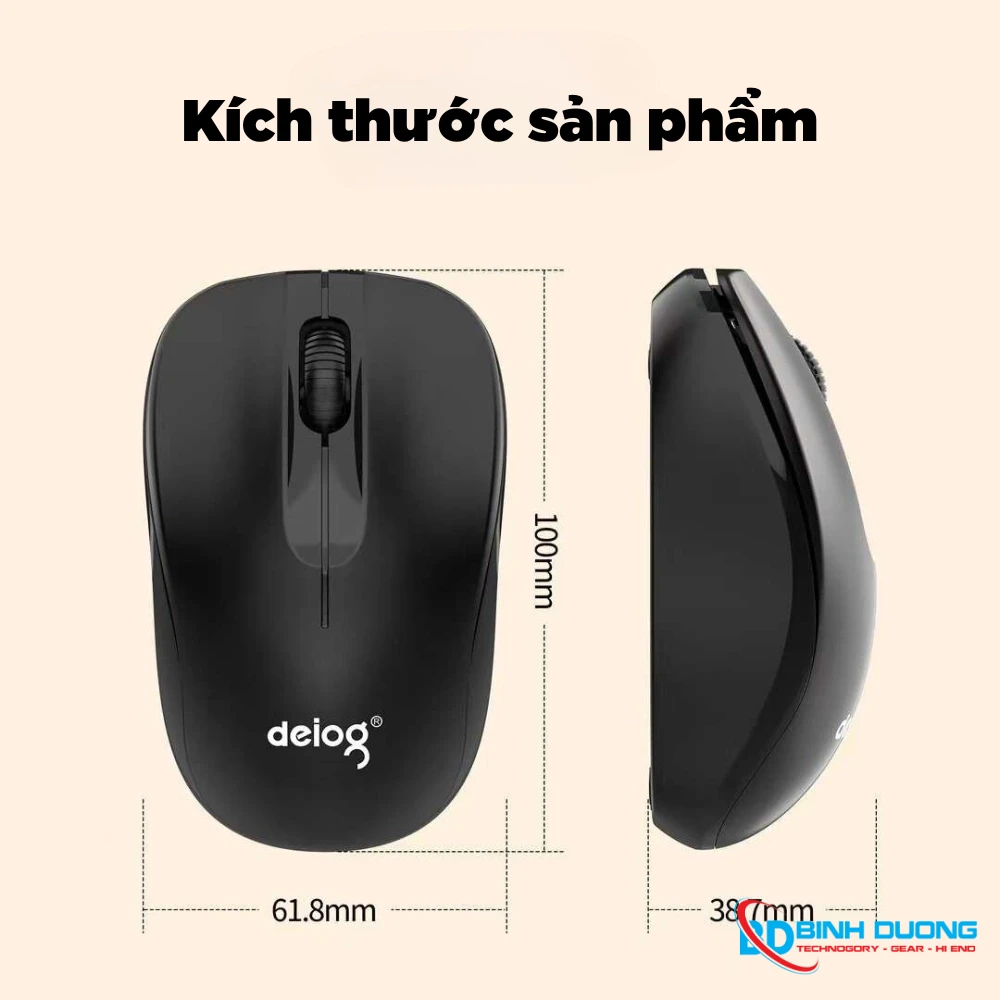 Chuột không dây Wireless 2.4G Deiog Q1 (Trà Sữa) - Chi tiết 3