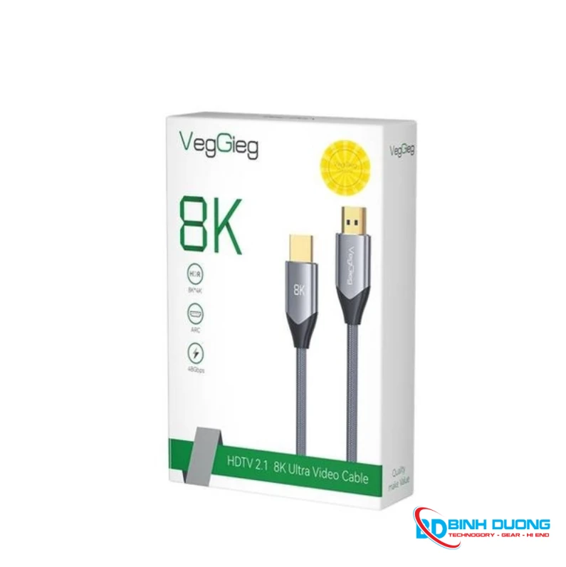 Dây Cáp Màn Hình HDMI Veggieg V-H405 5M Chuẩn 2.1 (dây HDMI 5m) 8k/60Hz 4K/144Hz