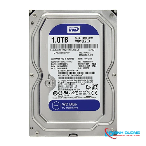 Ổ cứng HDD Western Digital Blue 1TB SATA 3 WD10EZEX (PC)
