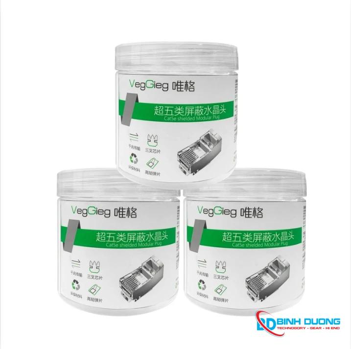 HỘP ĐẦU MẠNG RJ45 5E VegGieg V-E007 - ĐẦU SẮT - Chi tiết 2