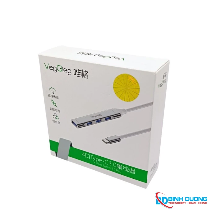 HUB USB VegGieg Type-C ra 4 Cổng USB 3.0 V-K303