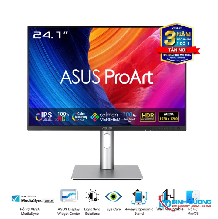 Màn Hình Đồ Họa ASUS ProArt PA248QFV (24.1 inch - IPS - WUXGA - 100Hz - 5ms - Speaker)