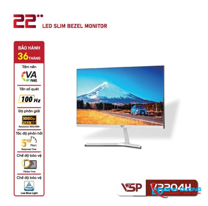 Màn Hình Máy Tính VSP 22 Inch (22") Trắng V2204H (21.5INCH/ VA/ FHD/ 100HZ/ 5MS/ Trắng)