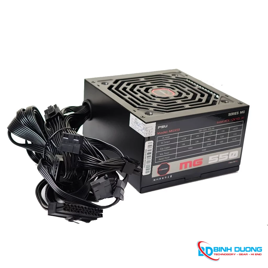 Nguồn máy tính MAGIC MG-550 CST 550W | ATX | Cáp đen dẹt | Non Modular - Chi tiết 2