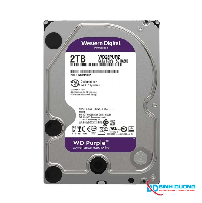 Ổ Cứng Western Digital Purple 2TB 64MB Cache 5400RPM WD23PURZ