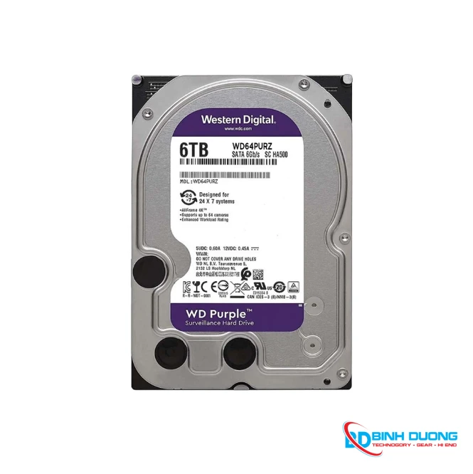 Ổ Cứng Western Digital Purple 6TB 256MB Cache (WD64PURZ)