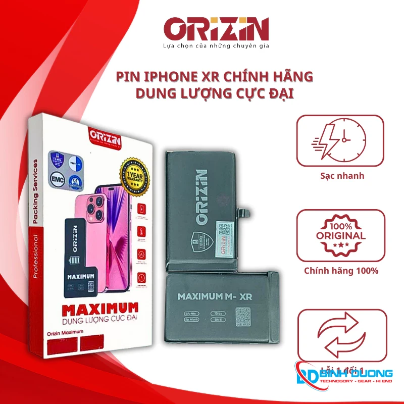 Pin dung lượng cực đại Orizin Maximum mã M-Xr chính hãng dung lượng 3690mah