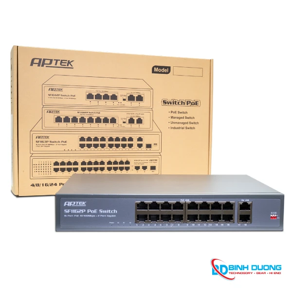Switch POE Aptek SF1162P 16 Port(100MB)+2 Port 1GB - Chi tiết 4