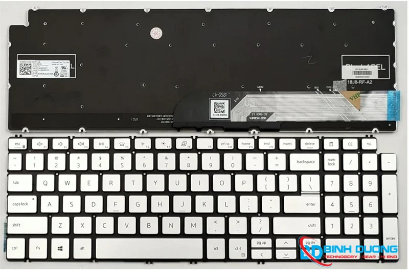 Thay bàn phím laptop Dell inspiron 5584/5590/5593/5594/5598 Bạc (Có đèn) - Chi tiết 1
