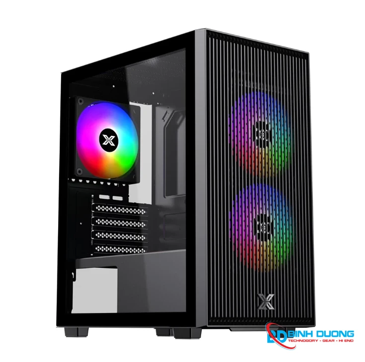 Thùng máy XIGMATEK Amun M 3F - EN90533 (Micro-ATX/ Mini-ITX, Kèm 3 Fan, Đen)