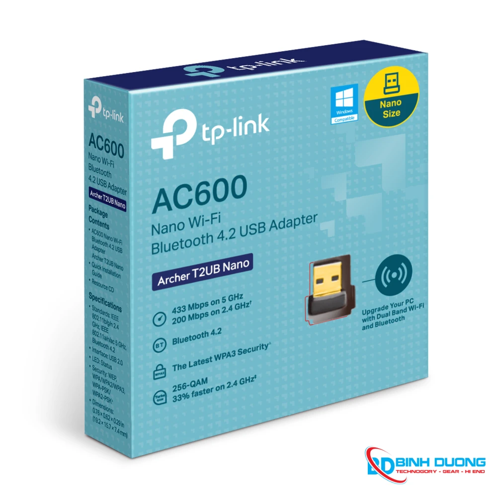 USB WiFi Bluetooth 4.2 TP-Link AC600 Archer T2UB Nano