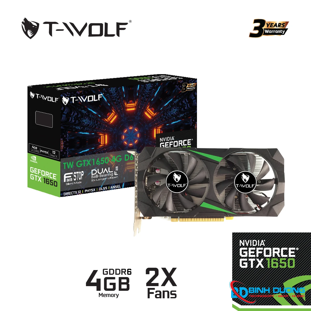 VGA T-WOLF TW-GTX1650 4GB GDDR6